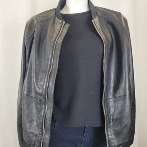 Women’s Genuine Black Leather Motorcycle Jacket